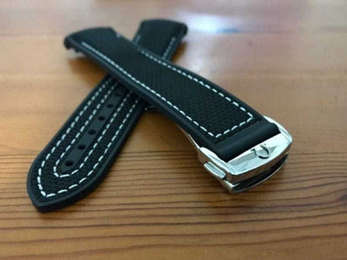 Pulseira Omega Nylon Preto P/ Relógios Originais 20mm