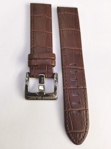 Pulseira Mont Blanc Couro Marrom 21mm Completo