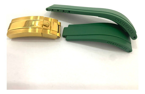 Pulseira Verde Para Relógio Rolex 20mm Fecho Gold