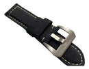 Pulseira Panerai Couro Liso Preto 24mm