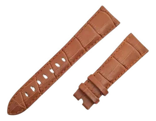 Pulseira Couro Marrom Para Relógios Mont Blanc 22mm S/fecho
