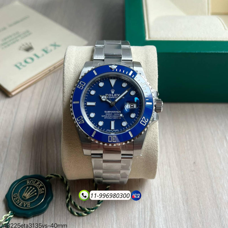 RELÓGIO ROLEX SUBMARINER DATE SMURF 40MM CLEAN S.C