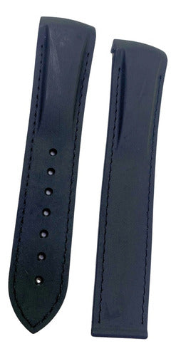 Pulseira Omega Preta 20x18mm Borracha Resistente