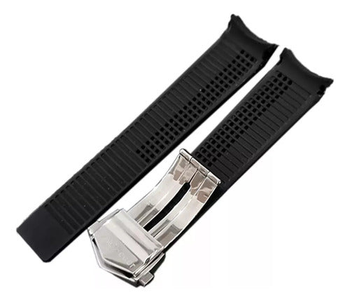 Pulseira Para Relogio Tag Heuer 16 Preta 20mm Completa