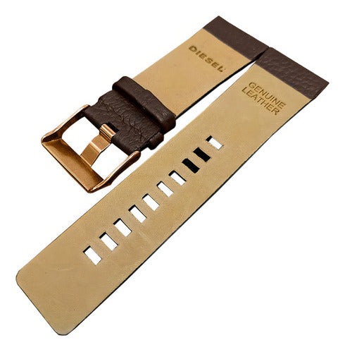 Pulseira Diesel 10bar 26mm Couro Premium Completa Cor Marrom