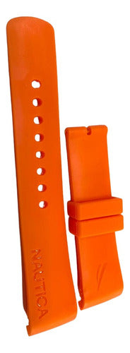 Pulseira Nautica Laranja 22x20mm Borracha Resistente