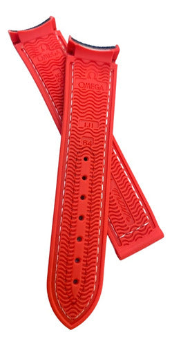 Pulseira Omega Nylon 20x18mm Azul E Vermelho Linha Premium