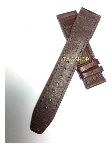 Pulseira Iwc 20mmx18mm Couro Marrom