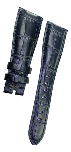 Pulseira Gaga Milano 24x16mm Couro Genuíno Preta
