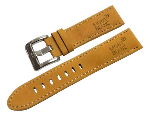 Pulseira Camurça Para Relógios Mont Blanc 22mm Premium