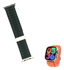 Pulseira Smartwatch de Tecido 42/44/45/49 com Fecho de Aço Inoxidável Verde