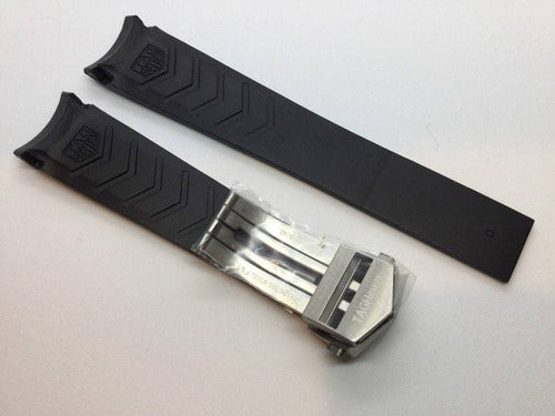 Pulseira- Tag Heuer Aquaracer 22mm Silicone Preto