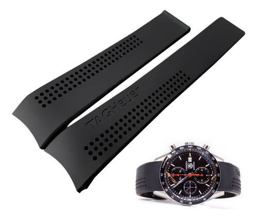 Pulseira Tag Heuer 16 Preta 20mm Somente A Borracha