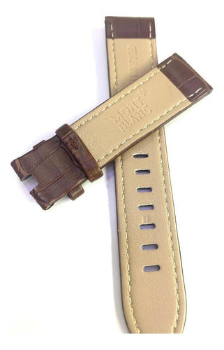 Pulseira Mont Blanc Couro Marrom 21mm P/ Relógios
