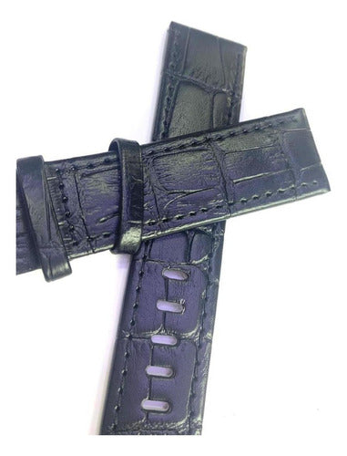 Pulseira Mont Blanc Couro Preto 21mm P/ Relógios