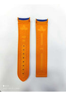 Pulseira Omega de Silicone e Nylon Azul e Laranja 20mm