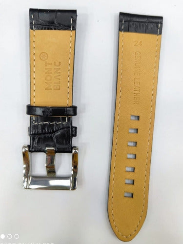 Pulseira Mont Blanc Couro 22mm Completo
