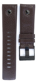 Pulseira Diesel 28mm de Couro Marrom - Parafuso e Fivela Pretos