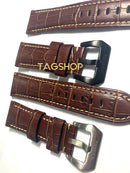 Pulseira de Couro Marrom 26mmx22mm com Fecho