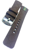 Pulseira Gucci de Silicone Marrom 26mm Completa