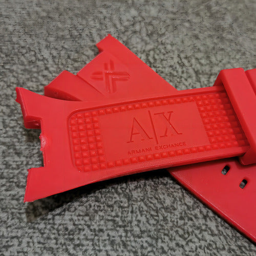 Pulseira Borracha Armani Exchange Vermelha Completa Cor Verm
