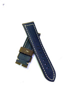 Pulseira Panerai Marrom 24mm Couro Fecho Aço Escovado