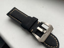 Pulseira Panerai Couro Liso Preto 24mm