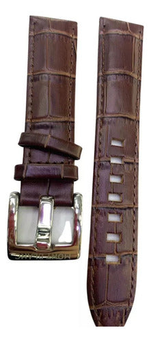 Pulseira Mont Blanc Marrom 20mm Couro Fecho Aço