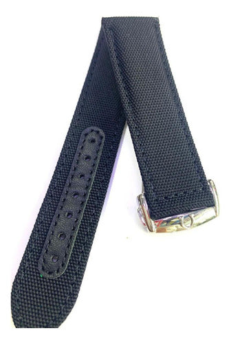 Pulseira Omega Tecido Preto 22mm Alta Qualidade