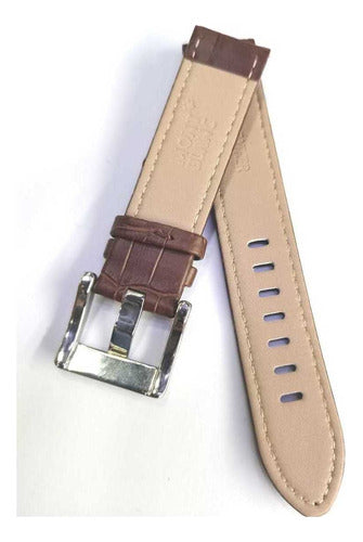Pulseira Mont Blanc Couro Marrom 21mm Completo