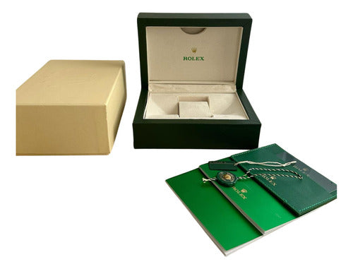 Caixa Estojo Rolex P/ Relógios Originais Completo Tag Verde