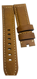 Pulseira Panerai de Couro Genuíno 22mm Marrom Camurça