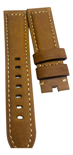 Pulseira Panerai Couro Genuíno 22mm Marrom Camurça