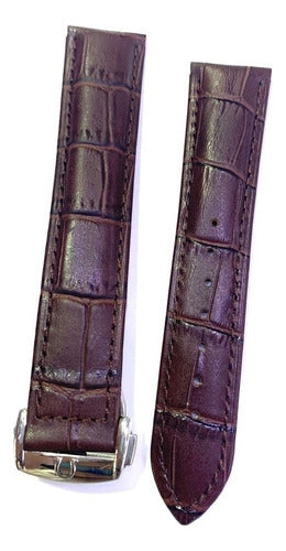Pulseira Couro Marrom Para Relógio Omega 20x18