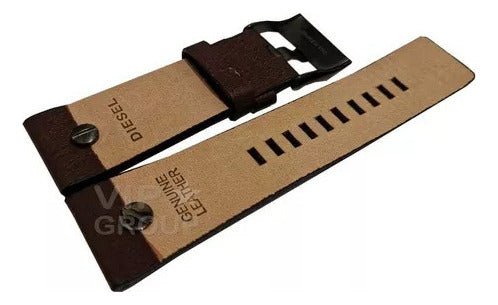 Pulseira Diesel 28mm Dz7314 Marrom Fivela Grafite