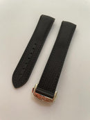 Pulseira Omega Preta 20mm de Borracha Siliconada e Nylon