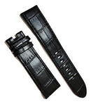Pulseira de Couro Preta para Relógio Montblanc 22mm Sem Fivela