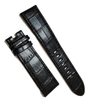 Pulseira Couro Preto Relógio Mont Blanc 22mm S/ Fivela