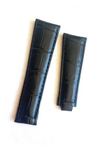 Pulseira Rolex Preta 20mm em Couro Genuíno