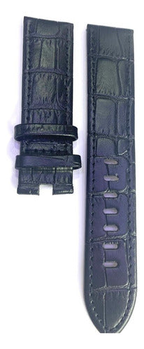 Pulseira Mont Blanc Couro Preto 21mm P/ Relógios