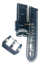 Pulseira Panerai Couro 24mmx22mm Preta Com Fecho