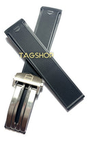 Pulseira Tag Heuer 21.5mm x 18mm Borracha Preta Fecho Aço