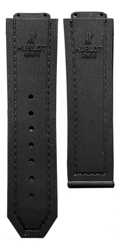 Pulseira Couro Para Relogio Hublot Preta Premium