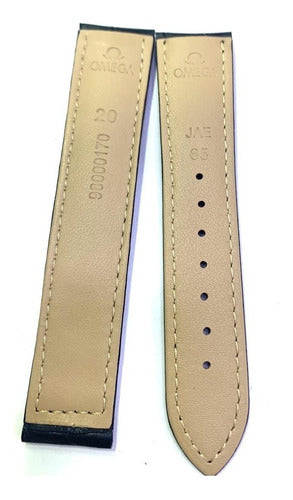 Pulseira Couro Preta Para Relógio Omega 20x18