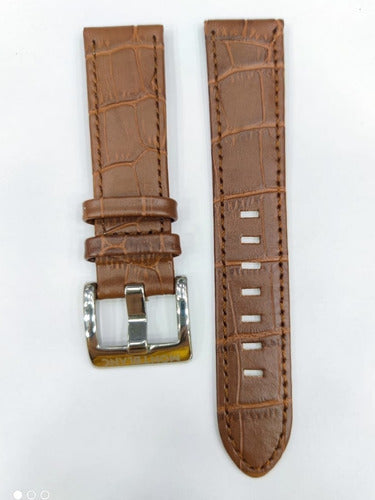 Pulseira Mont Blanc Couro Marrom 22mm Completo