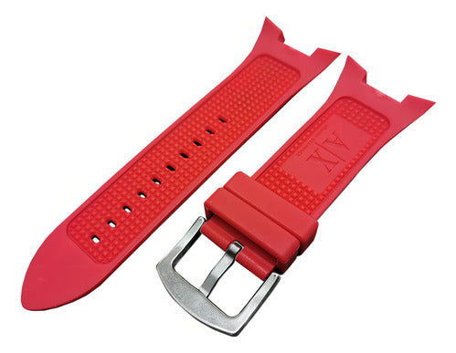 Pulseira Borracha Armani Exchange Vermelha Completa Cor Verm