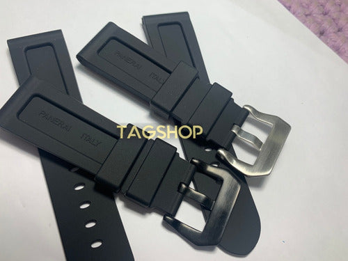Pulseira Panerai Borracha 24mmx22mm Preta Fecho Aço