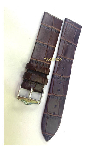 Pulseira Patek Phillippe Couro 20mm Marrom Fecho Prata