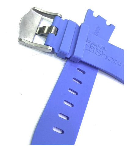 Pulseira Ap Silicone Miami Blue 29x24 Fecho Aço Inoxidável