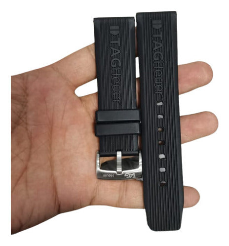 Pulseira Tag Heuer 24mmx20mm Alta Qualidade Preta Completa